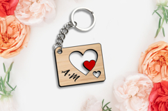 Hearts SVG Key Chain Valentines Day Gift Romantic Love Laser Product Image 2