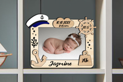 Captain Baby Photo Frame SVG Sea Summer Newborn Picture Gift Product Image 3