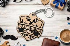 Master of the Grill Father's Day Keychain Gift SVG Laser Product Image 3
