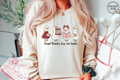 Forget Flowers Buy Me Books|Cute Goose Reading|Book Lover Product Image 2