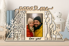 SVG Ho-Ho-Ho Deer Christmas Papa and Me Photo Frame Winter Product Image 2