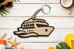 SVG Summer Cruise Ship Keychain Gift Laser Present Accessory Product Image 2