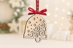 Christmas Bell Ornament SVG Laser Winter Pattern Home Decor Product Image 2
