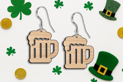 Beer Mug Earrings St Patrick Day SVG Lucky Charm Laser Gift Product Image 2