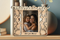 SVG Mama and Me Photo Frame Autumn Squirrel Acorn Laser Fall Product Image 2