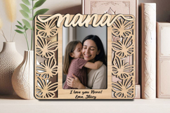 Butterfly Nana Girl SVG Photo Frame Design Gift Laser Love Product Image 2