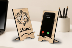 Laser Gift Letter Z SVG Phone Alphabet Monogram Holder Stand Product Image 2