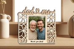 Abstract SVG Dad and Me Photo Frame Laser Gift Kids Children Product Image 2