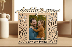 Daddy &amp; Me Tropical Photo Frame SVG Home Present Laser Gift Product Image 2