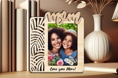 Green Leaves Mom Me SVG Photo Frame Laser Gift Mother Day Product Image 2