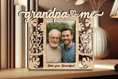 Safari Giraffe SVG Grandpa and Me Grandkid Frame Picture Kid Product Image 2