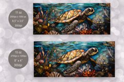 Underwater Mug Sublimation | Stained Glass Turtle Mug Wrap Product Image 2
