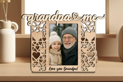Hearts SVG Grandpa &amp; Me Home Photo Frame Laser Holiday Gift Product Image 2