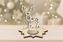 Christmas Deer SVG Holiday Candle Holder Tree Star Base Gift Product Image 2