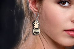 Pineapple Summer Beach Ocean SVG Pattern Earring Laser Gift Product Image 2