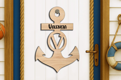 Nautical SVG Letter V Door Hanger Family Sea Anchor Alphabet Product Image 2