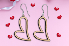 SVG Love Curved Heart Valentine Earrings Laser Gift Romance Product Image 1