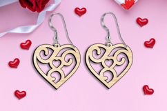 Intricate Heart Valentine Earring Romantic SVG Laser Gift Product Image 2