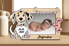 Dalmatian Laser SVG Baby Photo Frame Present Newborn Gift Product Image 1