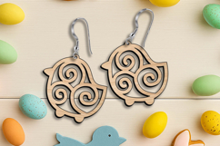 Cute Chick Chirpy SVG Easter Earrings Laser Gift Present Product Image 2