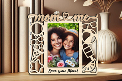 Summer Vibes Mom and Me SVG Photo Frame Laser Sun Ice Cream Product Image 3