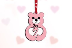 Gift Letter Z Alphabet Valentine Day Love Bear Laser SVG Product Image 2