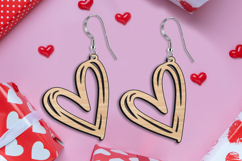 SVG Intricate Heart Love Earrings Gift Laser St Valentine's Product Image 2
