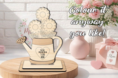 Mother's Day DIY Wood Kid Coloring Gift Laser SVG Ornament Product Image 2