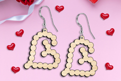Laser SVG Beads Heart Valentine Earrings Romantic Love Gift Product Image 2