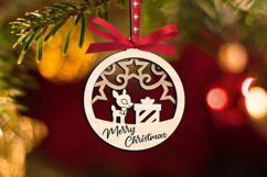 Winter Holiday Deer SVG Merry Christmas Laser Gift Ornament Product Image 2