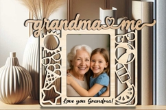 Summer Vibes Grandma and Me SVG Laser Gift Photo Frame Kids Product Image 2