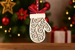 Holiday Glove SVG Christmas Gift Laser Ornament Present Gift Product Image 2