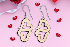 Twin Hearts Valentine Earrings Love SVG Laser Romantic Gift Product Image 2