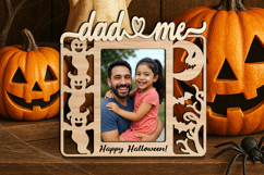 Dad and Me Halloween Photo Frame SVG Laser Gift Child Scary Product Image 2
