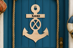Ocean SVG Letter X Door Hanger Anchor Home Decor Nautical Product Image 2