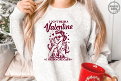 Retro Cat Mom Valentine Tabby Cat Lover|Anti Vlentine SVG Product Image 5