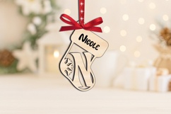 Laser SVG Sock Christmas Letter N Ornament Monogram Alphabet Product Image 2