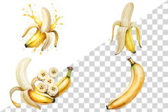 Banana PNG | Watercolor Fruit Sweet Juicy Summer Fresh Clip Product Image 2