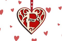 Laser Monogram Letter F Valentine Day Gift Love Romantic SVG Product Image 2