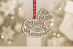 Christmas Pattern SVG Baby Toy Horse Ornament Laser Present Product Image 2
