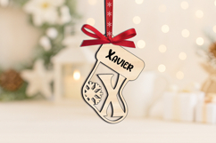 Sock Laser SVG Letter X Christmas Ornament Alphabet Monogram Product Image 2