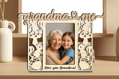 Autumn SVG Grandma and Me Photo Frame Grandkid Squirrel Fall Product Image 2