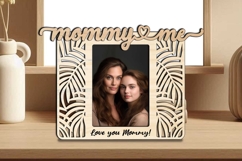 SVG Jungle Leaves Mommy Me Photo Frame Laser Present Gift Product Image 2