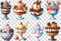 Sundae Ice Cream | Watercolor Sweet Dessert Clip Art PNG Product Image 2