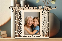 SVG Abstract Grandma Me Circle Design Laser Gift Photo Frame Product Image 2