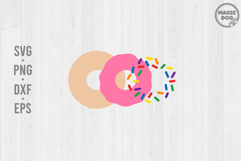 Sprinkle Donut Layered and Knockout SVG|Pink Doughnut Product Image 2