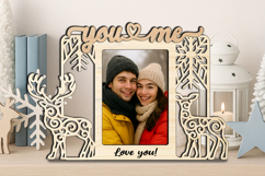 Christmas Deer Couple You Me SVG Frame Love Romantic Winter Product Image 2