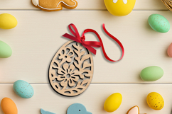 Happy Easter Flowers Basket Tag SVG Label Laser Gift Present Product Image 2