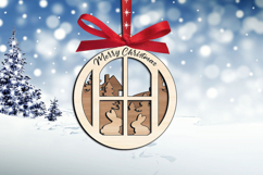 Bunnies Couple Home Merry Christmas Ornament SVG Laser Decor Product Image 2