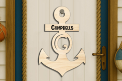 Letter C SVG Door Hanger Anchor Nautical Ocean Home Decor Product Image 2